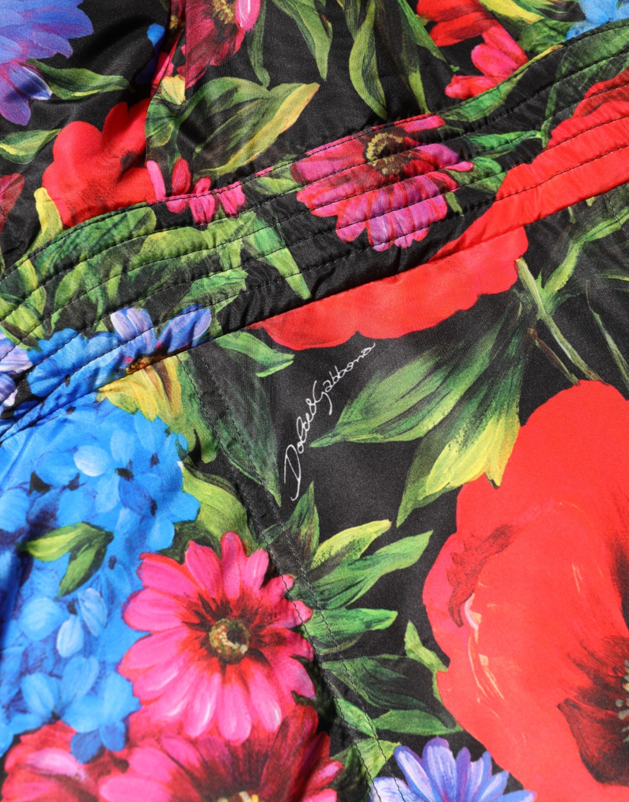 Dolce &amp; Gabbana Flerfarvet Blomsterprintet Hættetrøje med Pufferjakke