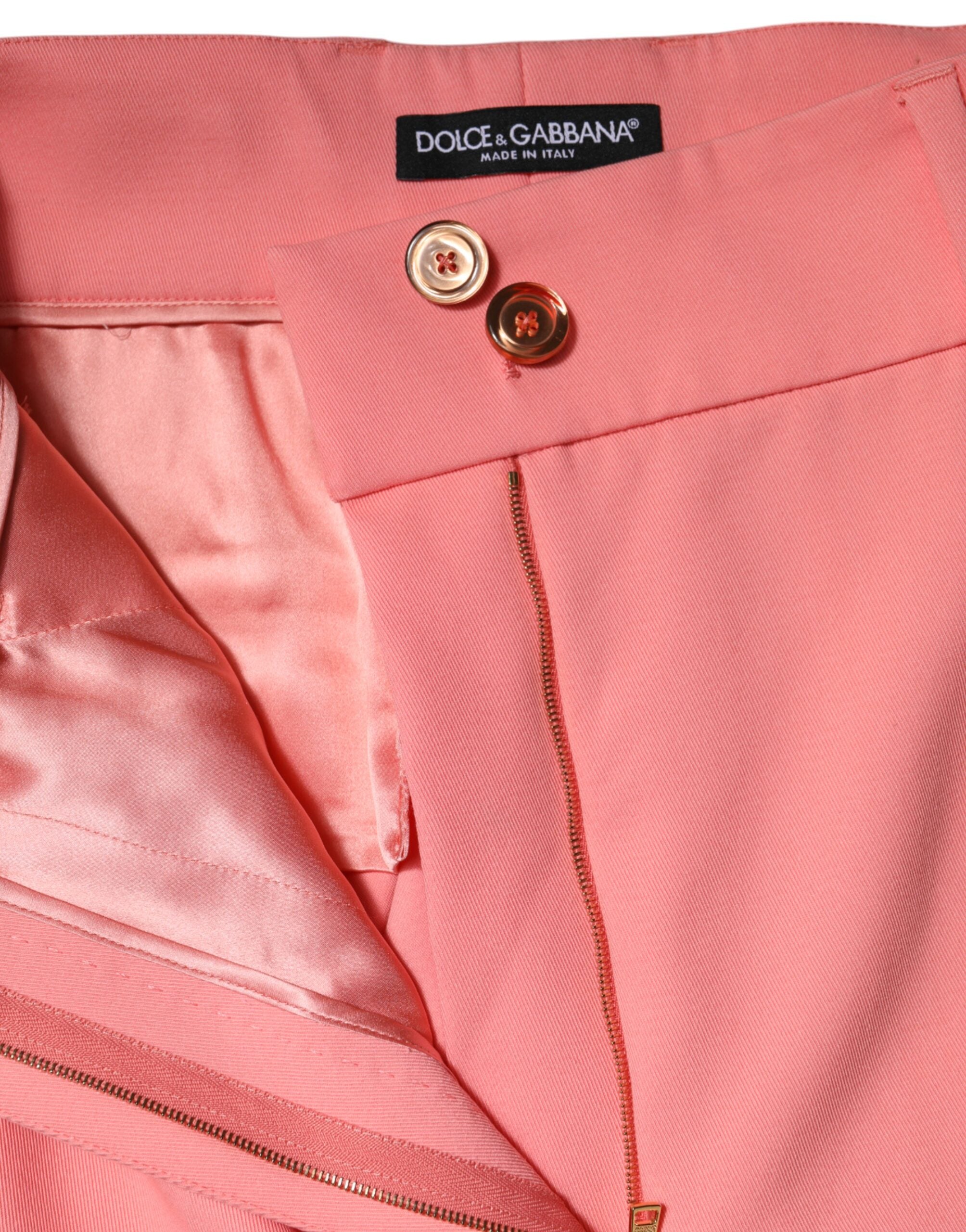 Dolce &amp; Gabbana Pink Højtaljede Kjole Med Koniske Bukser