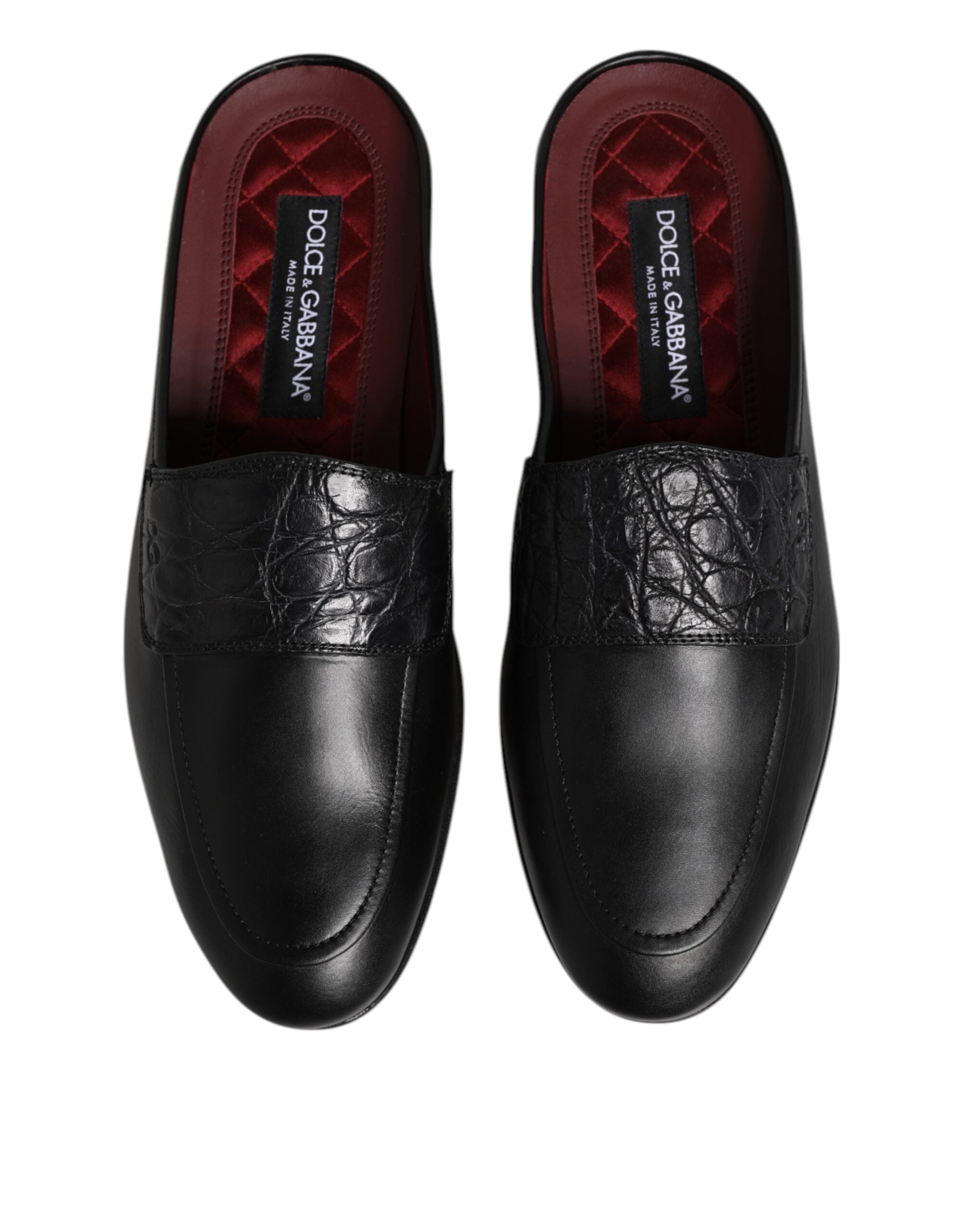 Dolce &amp; Gabbana Sorte Slip-On Loafers i Kalveskind og Læder