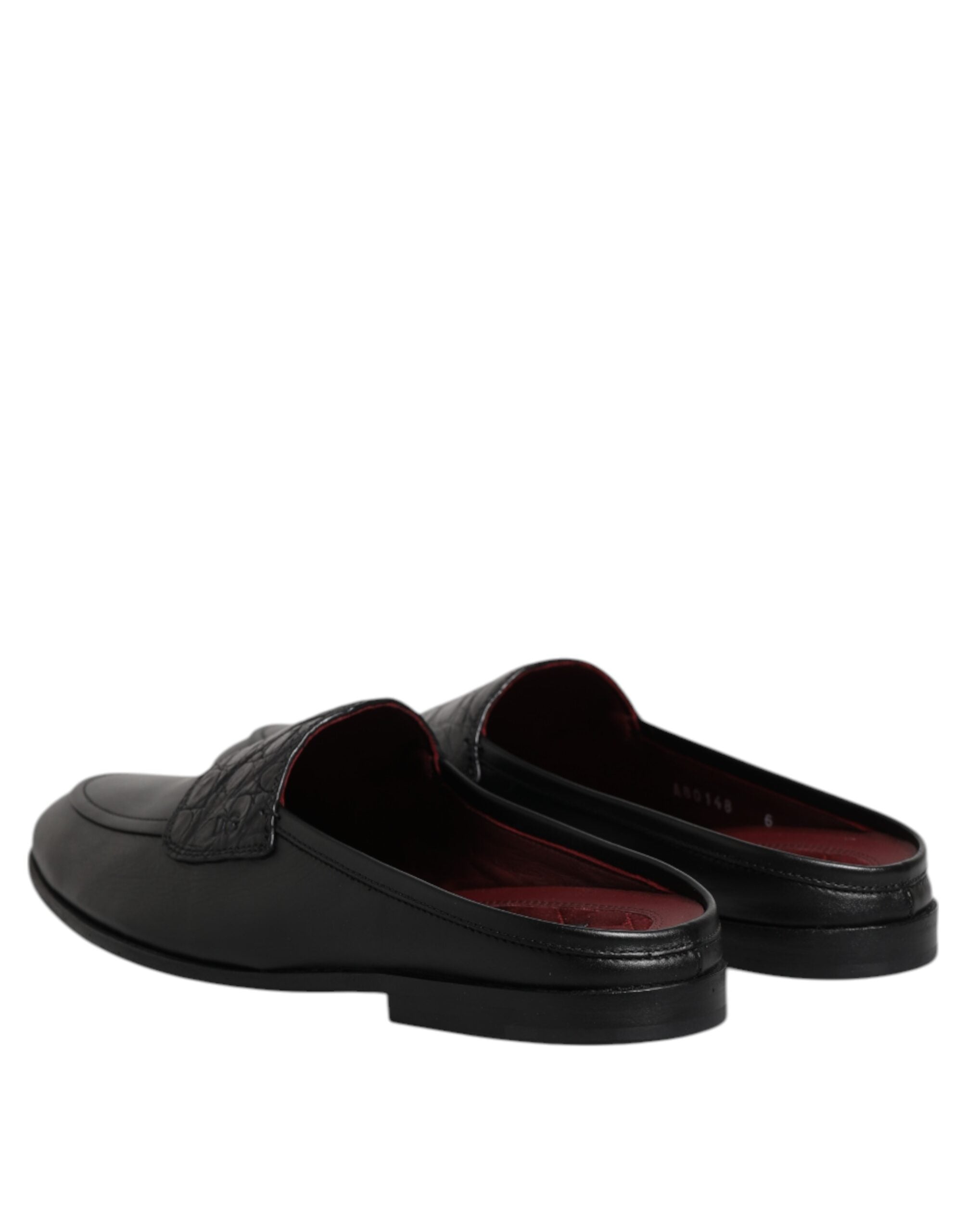 Dolce &amp; Gabbana Sorte Slip-On Loafers i Kalveskind og Læder