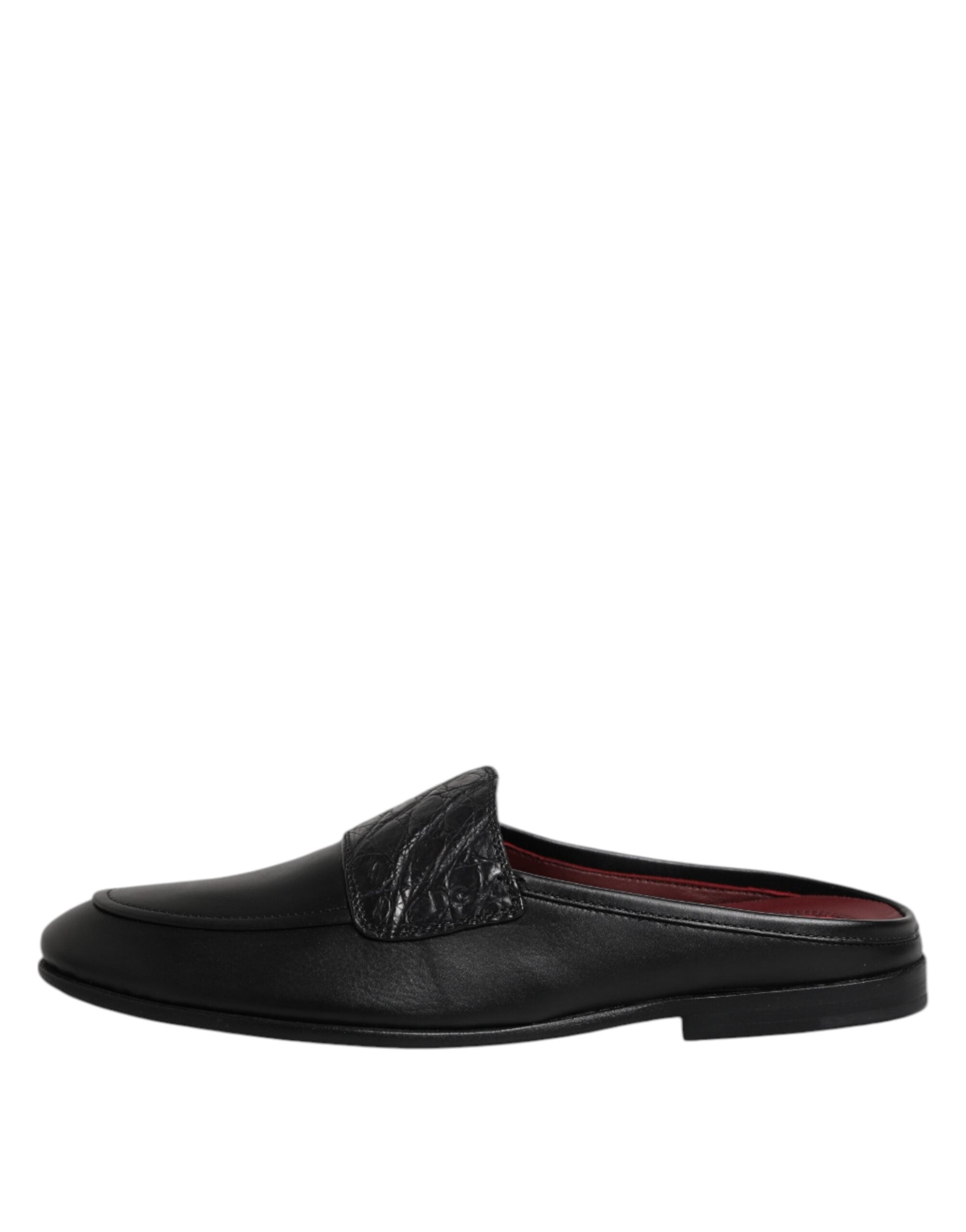Dolce &amp; Gabbana Sorte Slip-On Loafers i Kalveskind og Læder