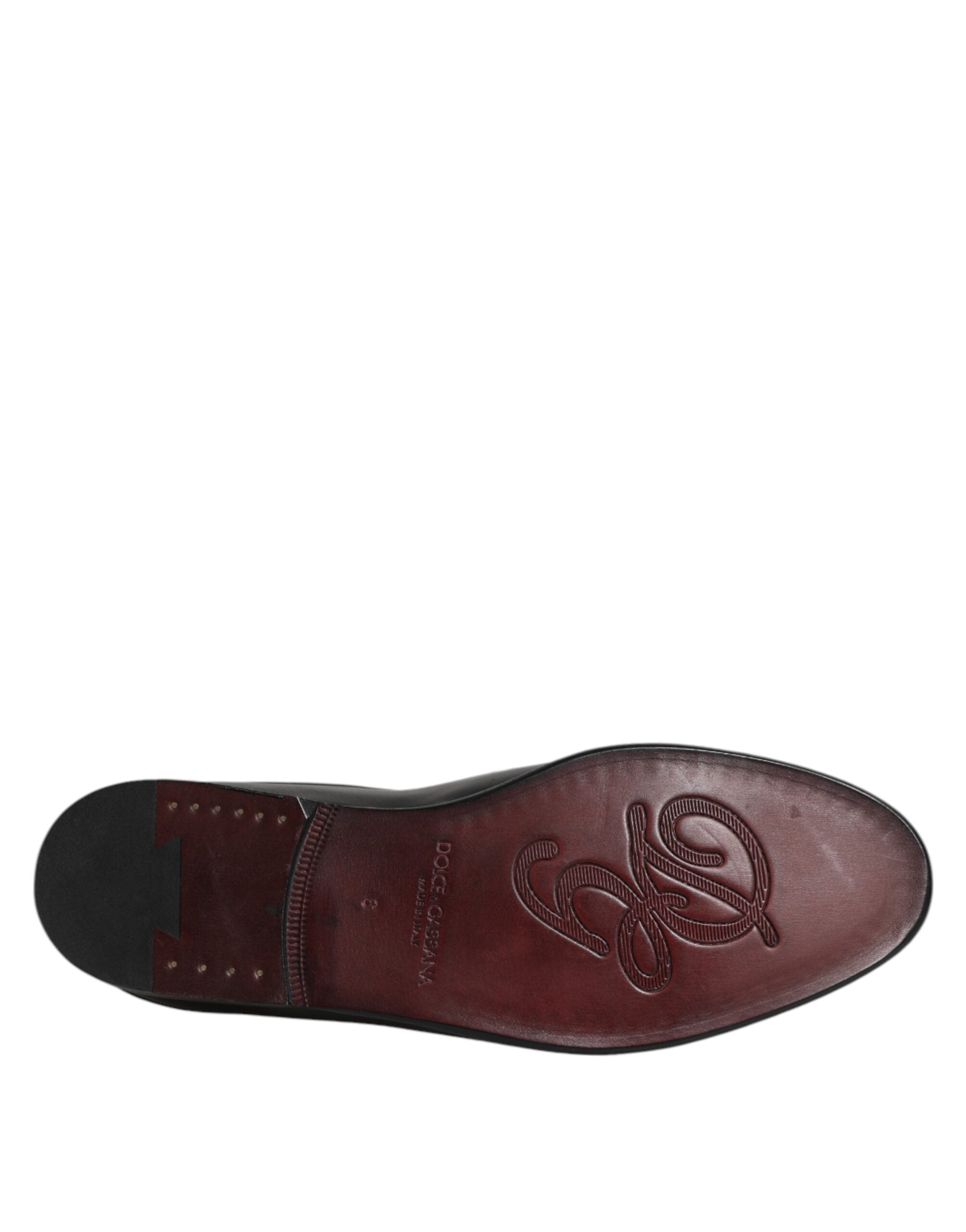 Dolce &amp; Gabbana Sorte Slip-On Loafers i Kalveskind og Læder