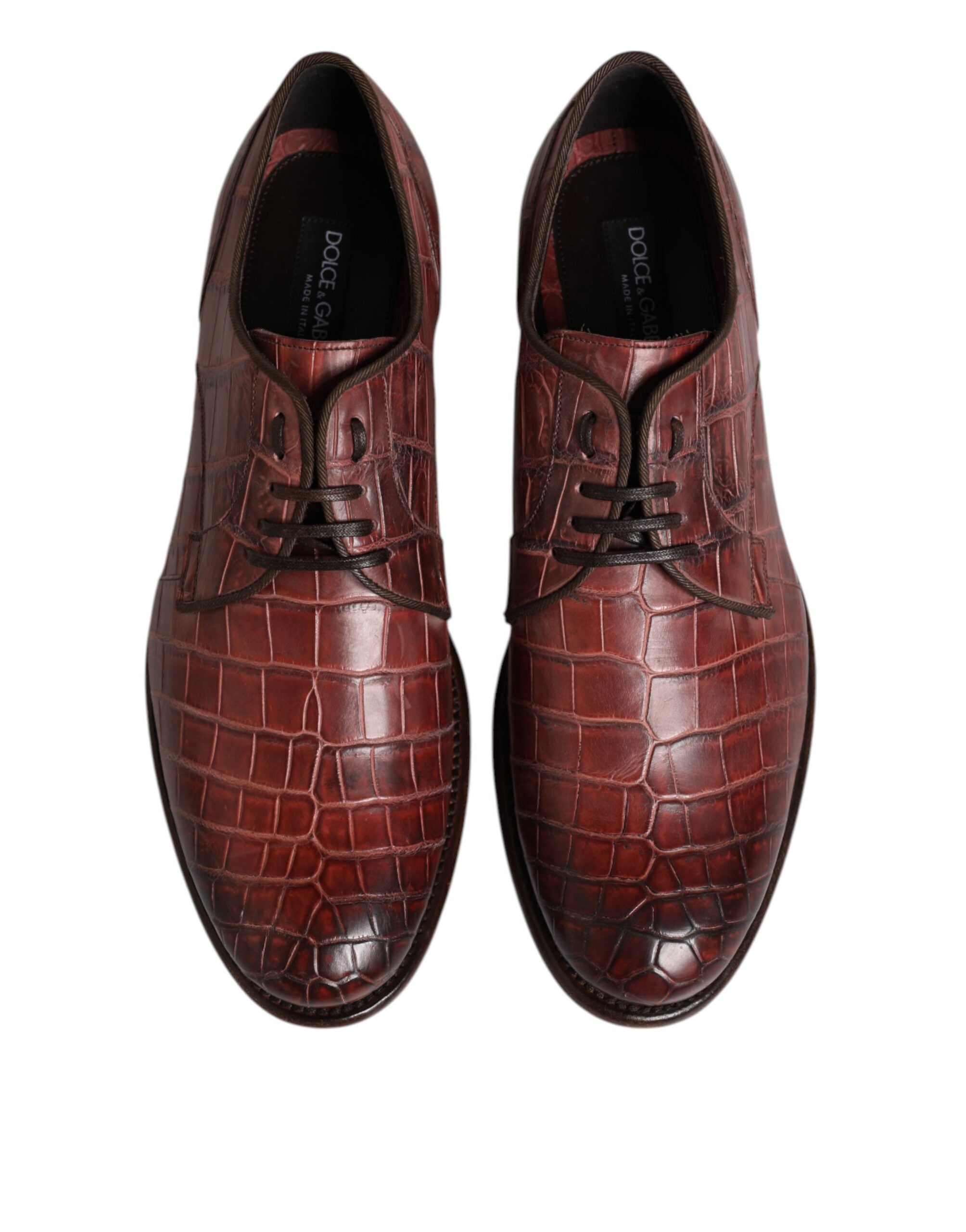 Dolce &amp; Gabbana Bordeauxrøde Derby-sko i læder med snørebånd