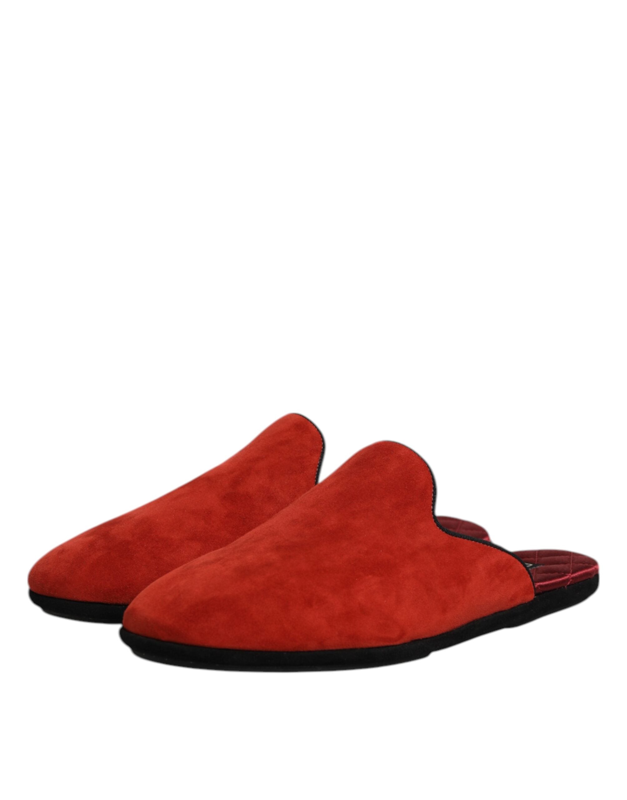 Dolce &amp; Gabbana Orange Ruskinds Slides Flade Tøfler