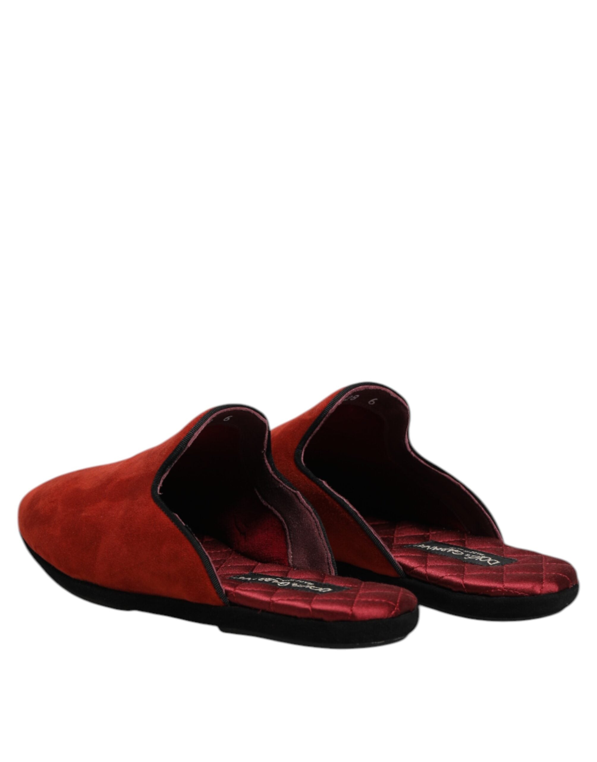 Dolce &amp; Gabbana Orange Ruskinds Slides Flade Tøfler