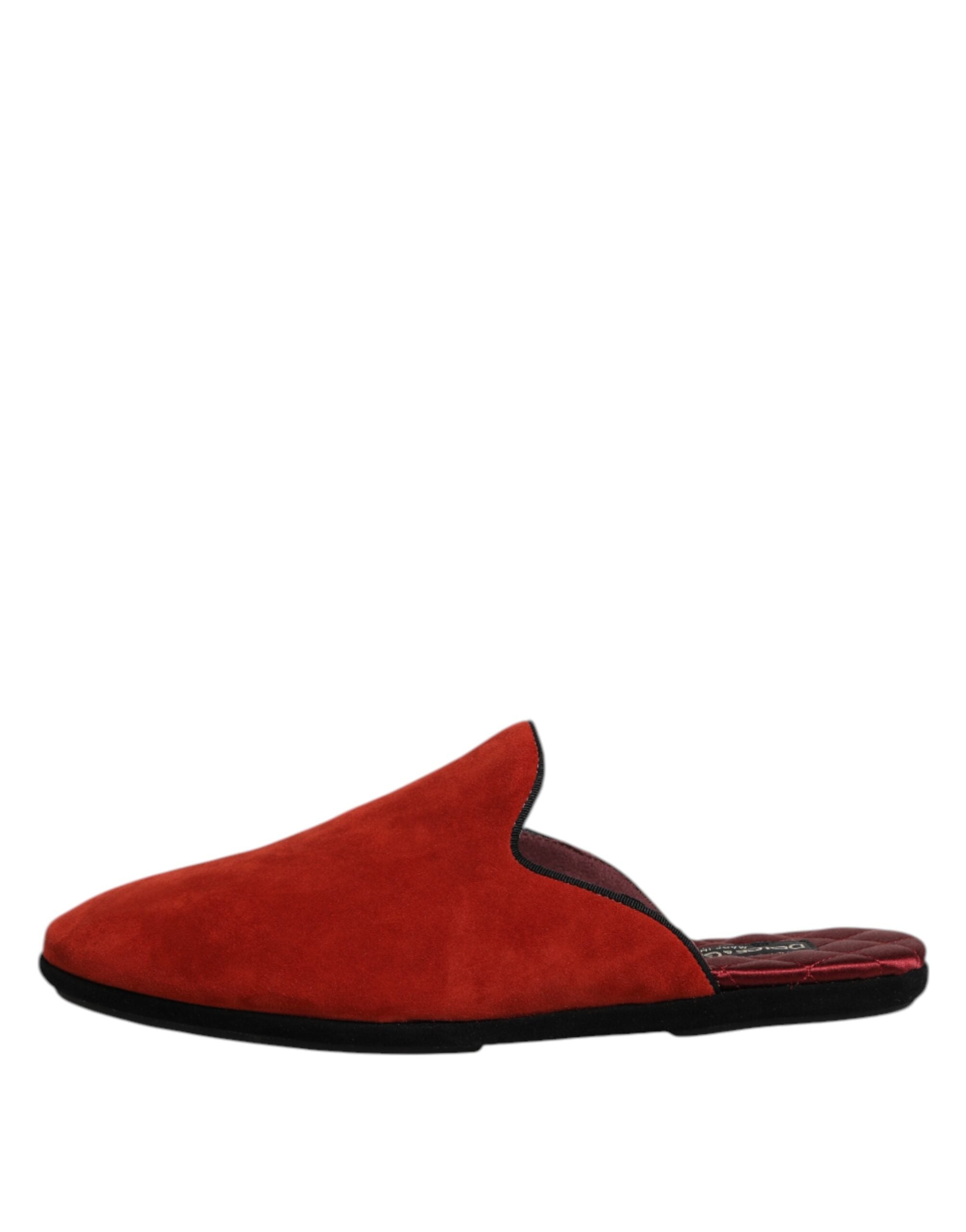 Dolce &amp; Gabbana Orange Ruskinds Slides Flade Tøfler