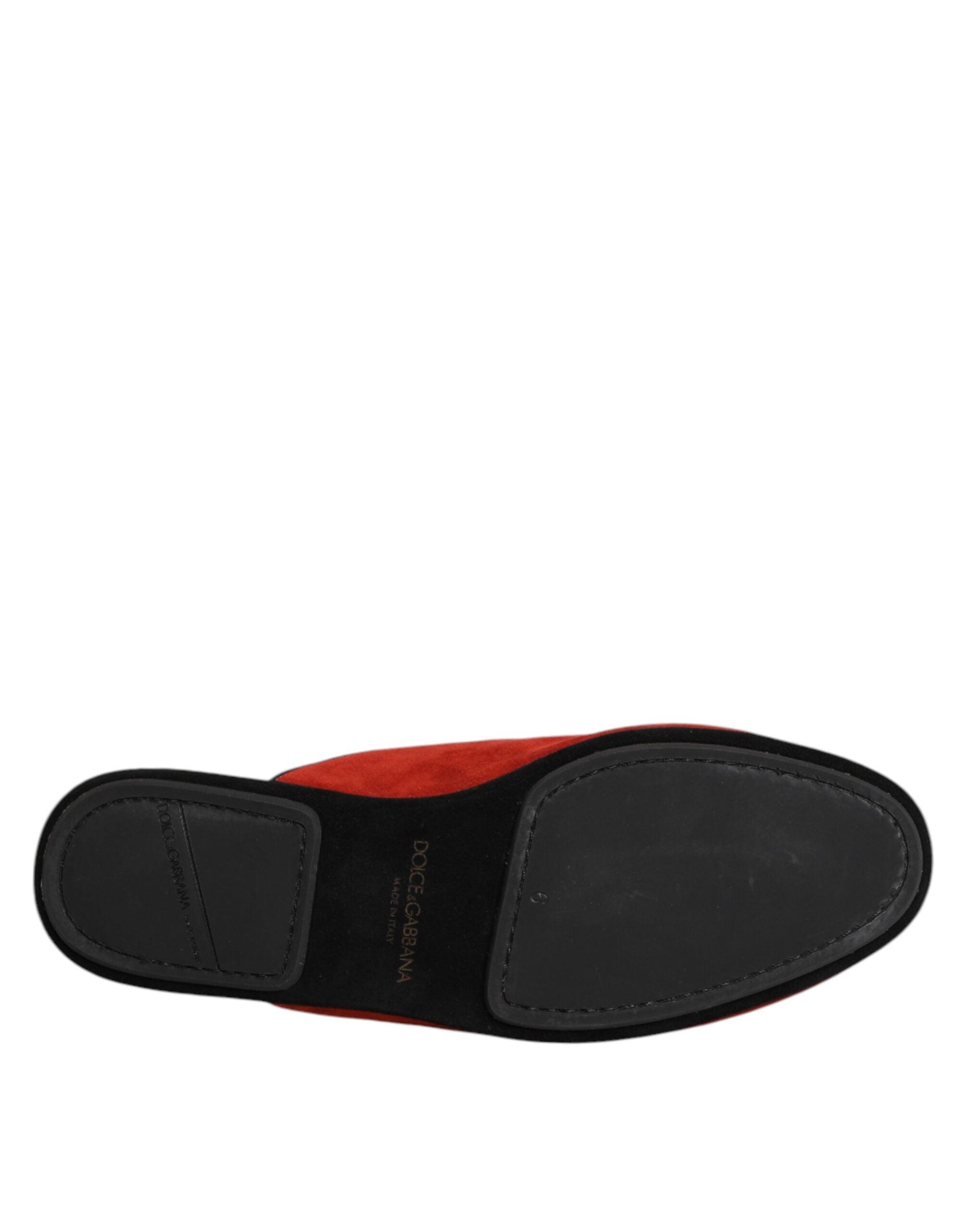 Dolce &amp; Gabbana Orange Ruskinds Slides Flade Tøfler