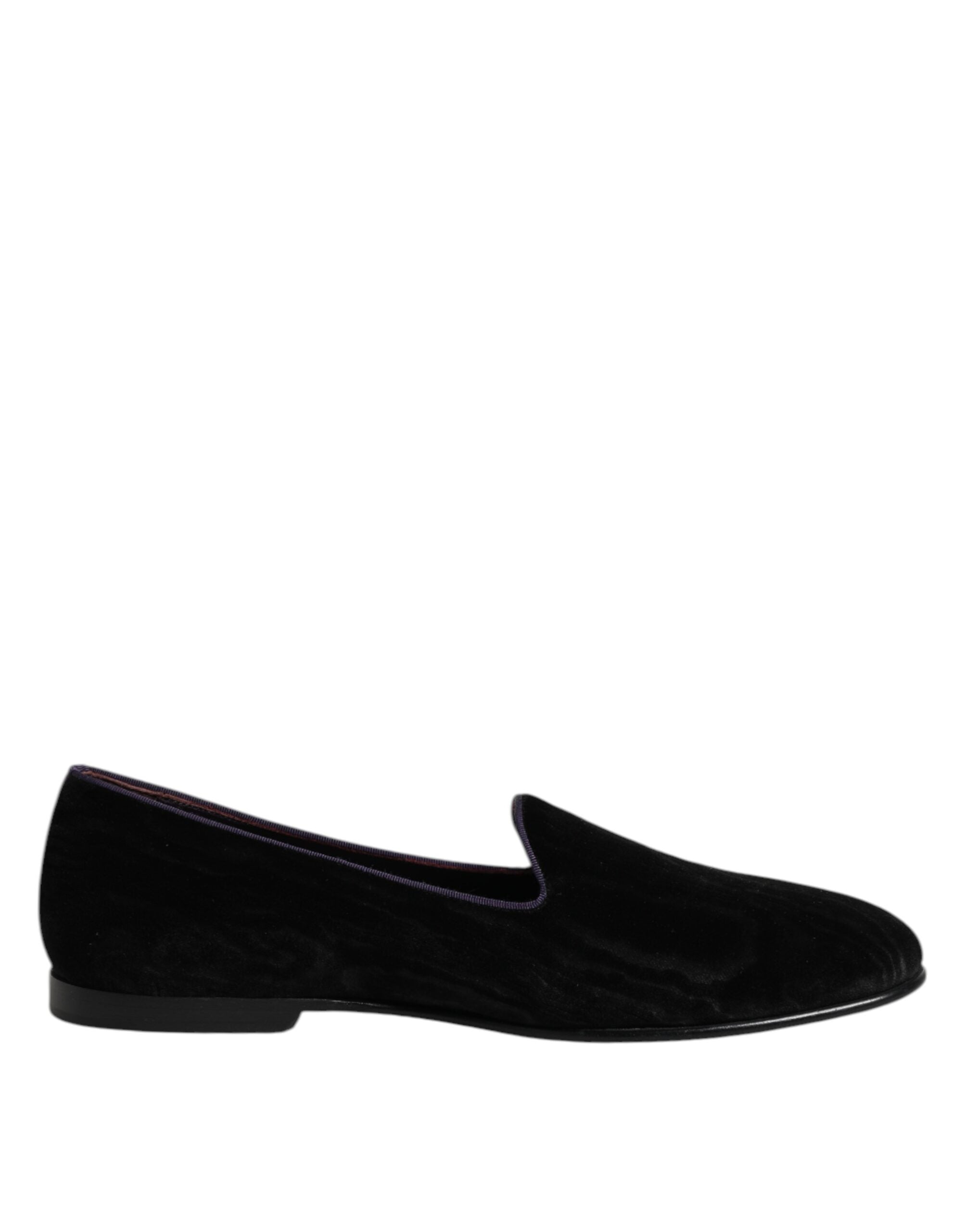 Dolce &amp; Gabbana Sorte DG Kronebroderi Loafers Slip On Sko