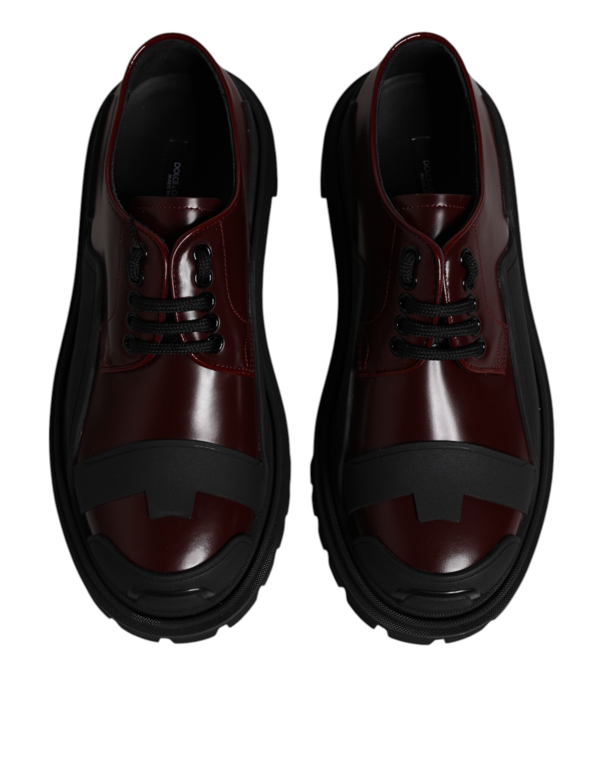 Dolce &amp; Gabbana Røde Lædersko med Snørebånd og Trekking-Sneakers