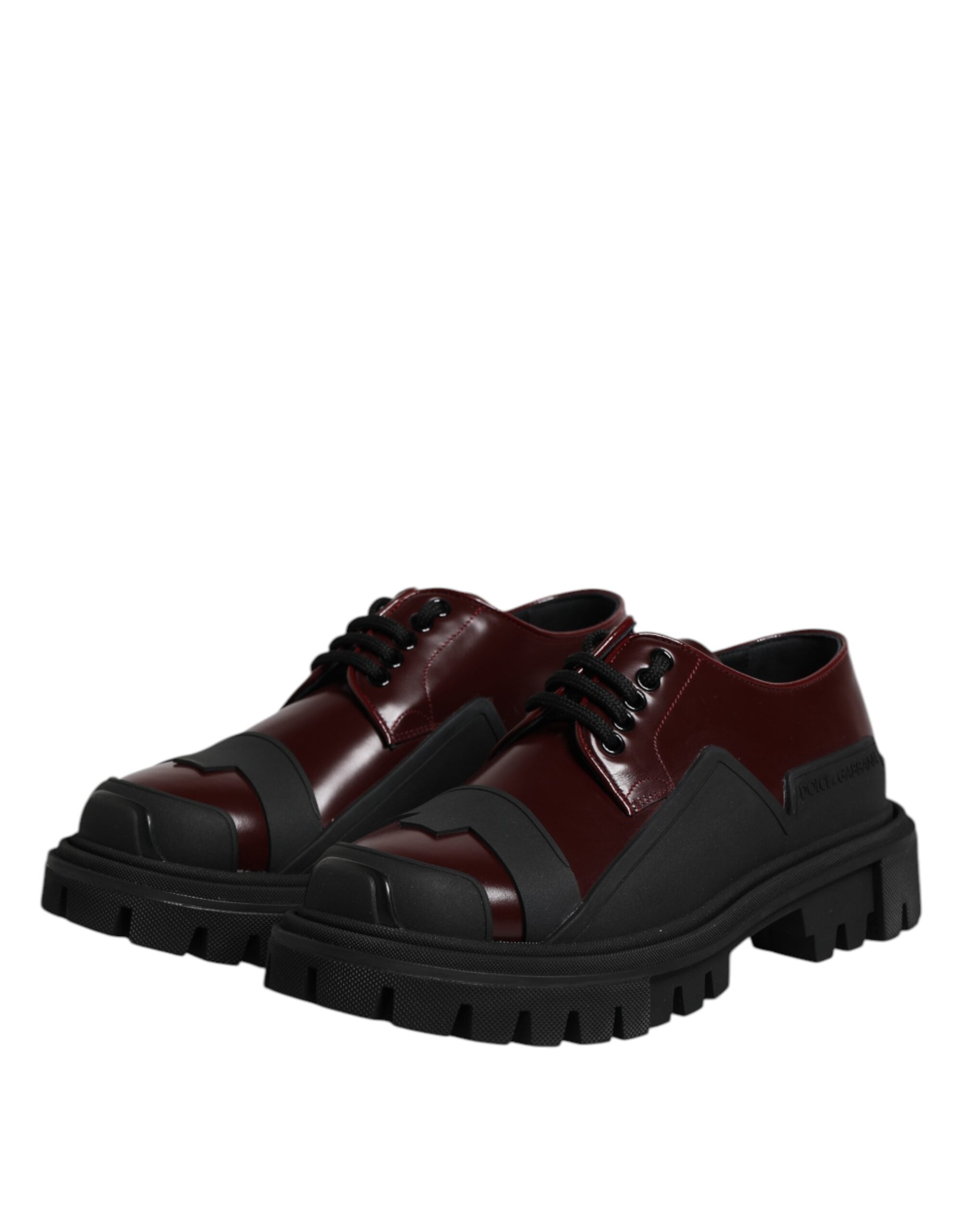 Dolce &amp; Gabbana Røde Lædersko med Snørebånd og Trekking-Sneakers