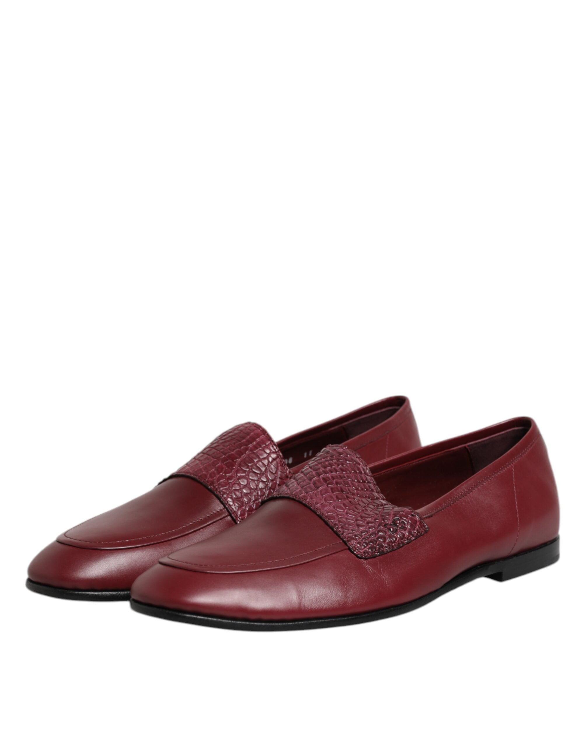 Dolce &amp; Gabbana Bordeauxrøde Kalveskinds Formelle Slip-On Sko i Læder
