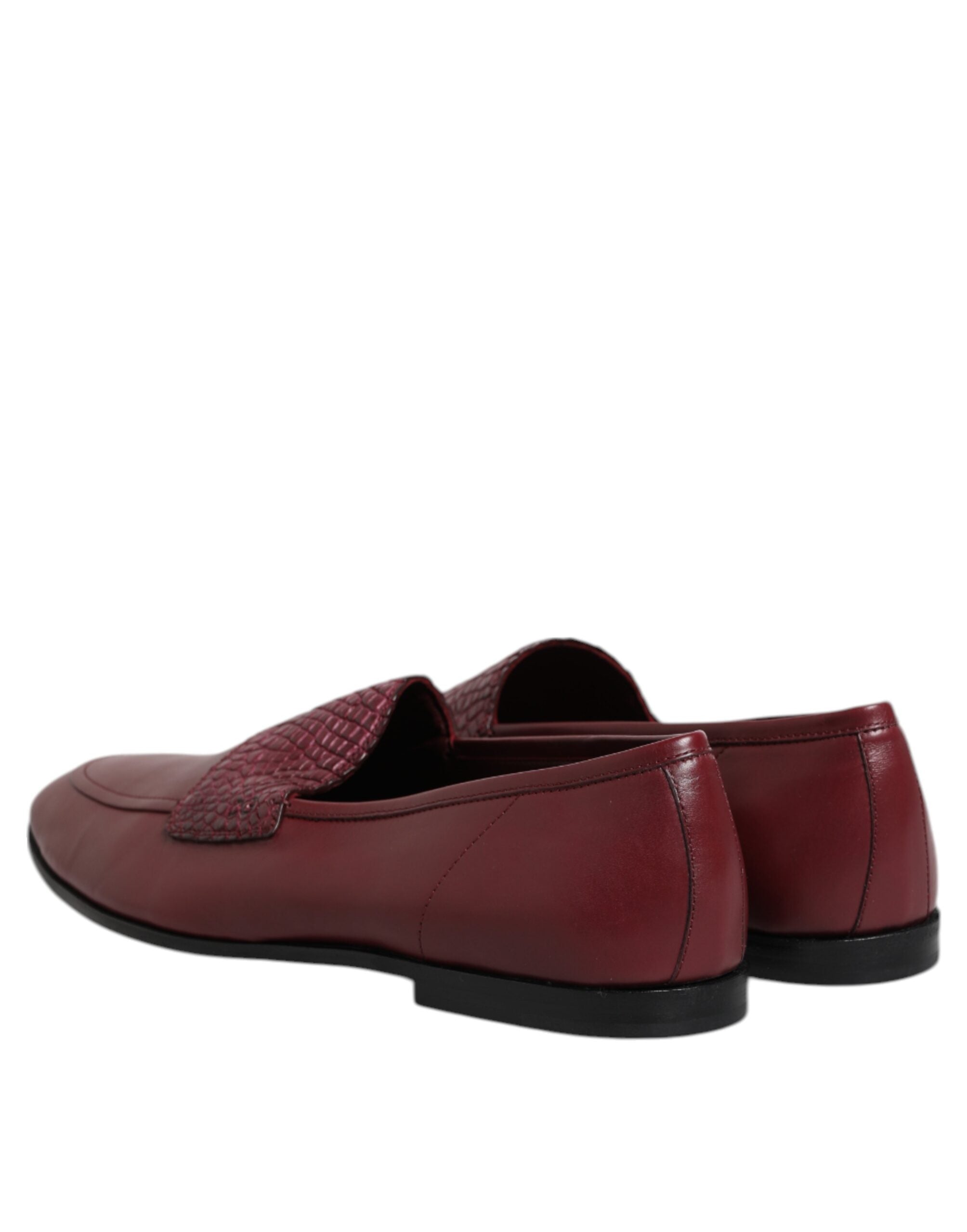 Dolce &amp; Gabbana Bordeauxrøde Kalveskinds Formelle Slip-On Sko i Læder