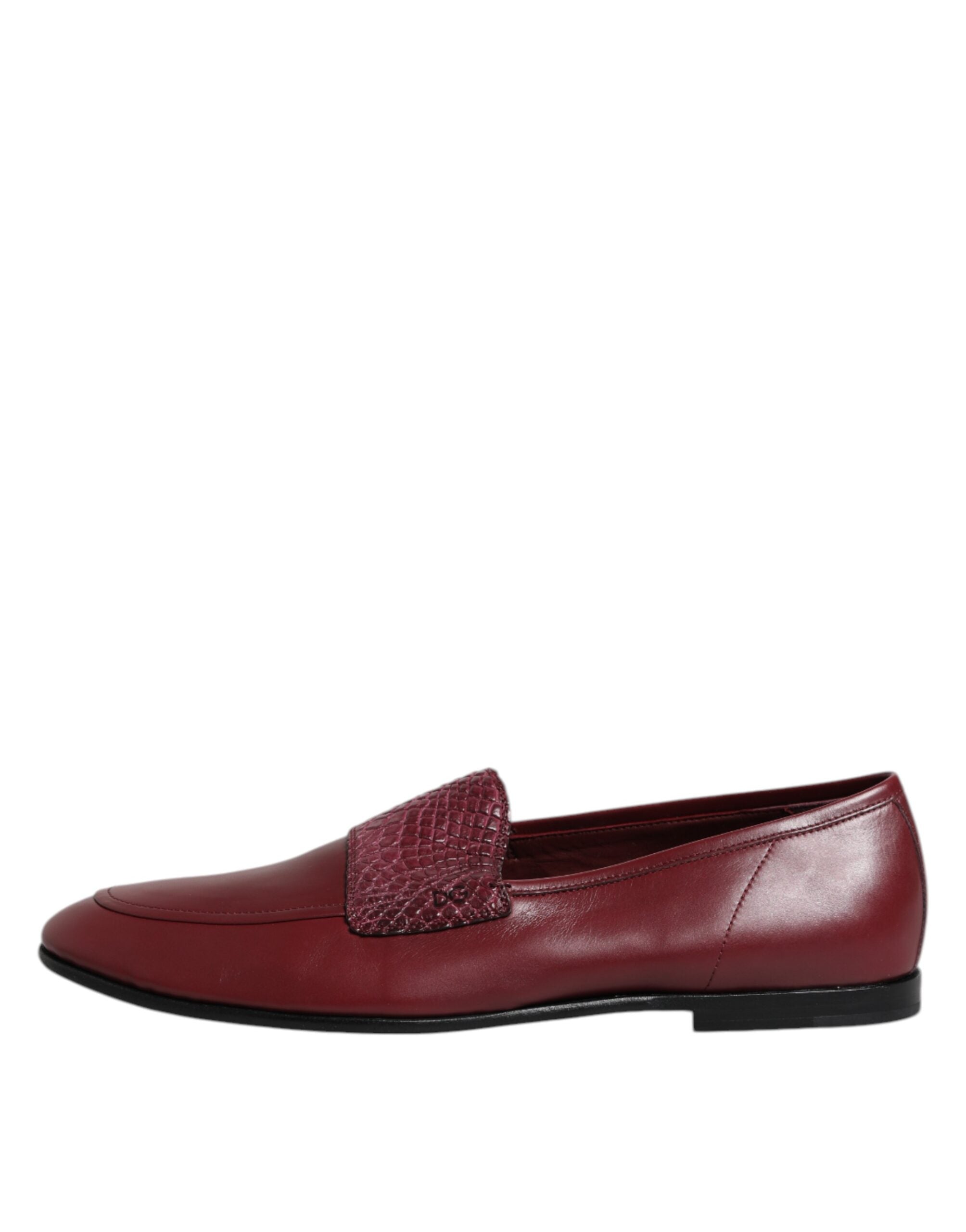 Dolce &amp; Gabbana Bordeauxrøde Kalveskinds Formelle Slip-On Sko i Læder