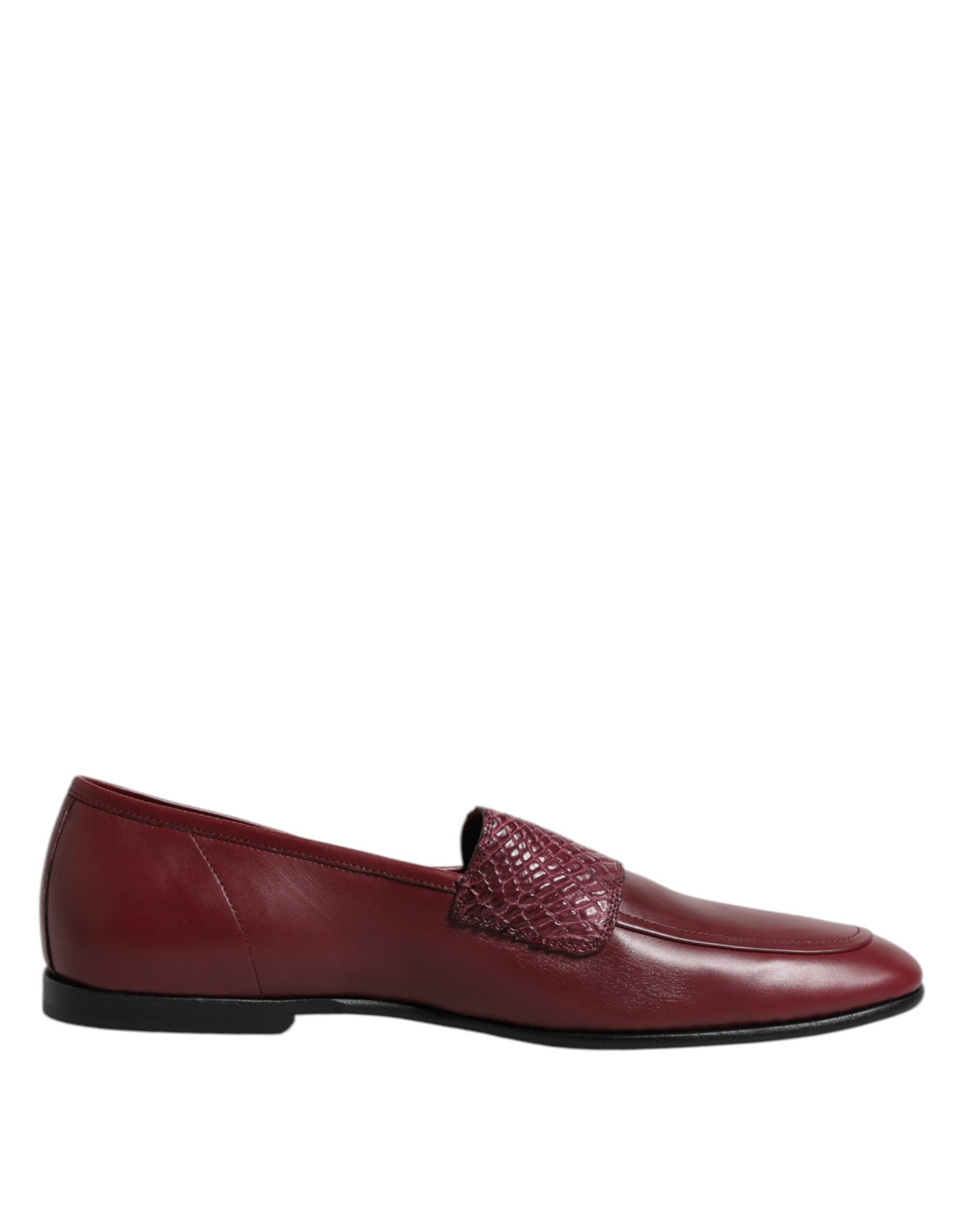 Dolce &amp; Gabbana Bordeauxrøde Kalveskinds Formelle Slip-On Sko i Læder