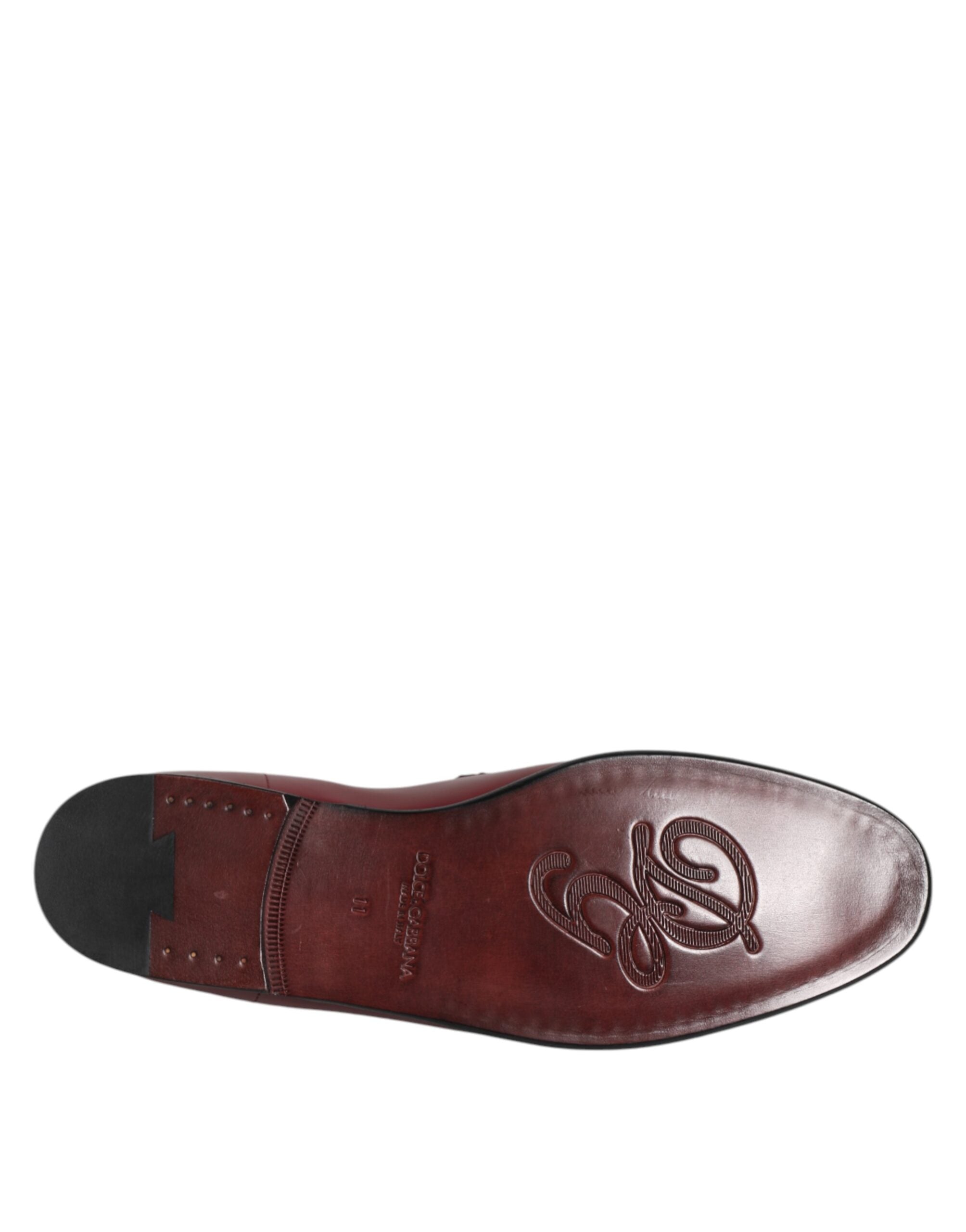Dolce &amp; Gabbana Bordeauxrøde Kalveskinds Formelle Slip-On Sko i Læder