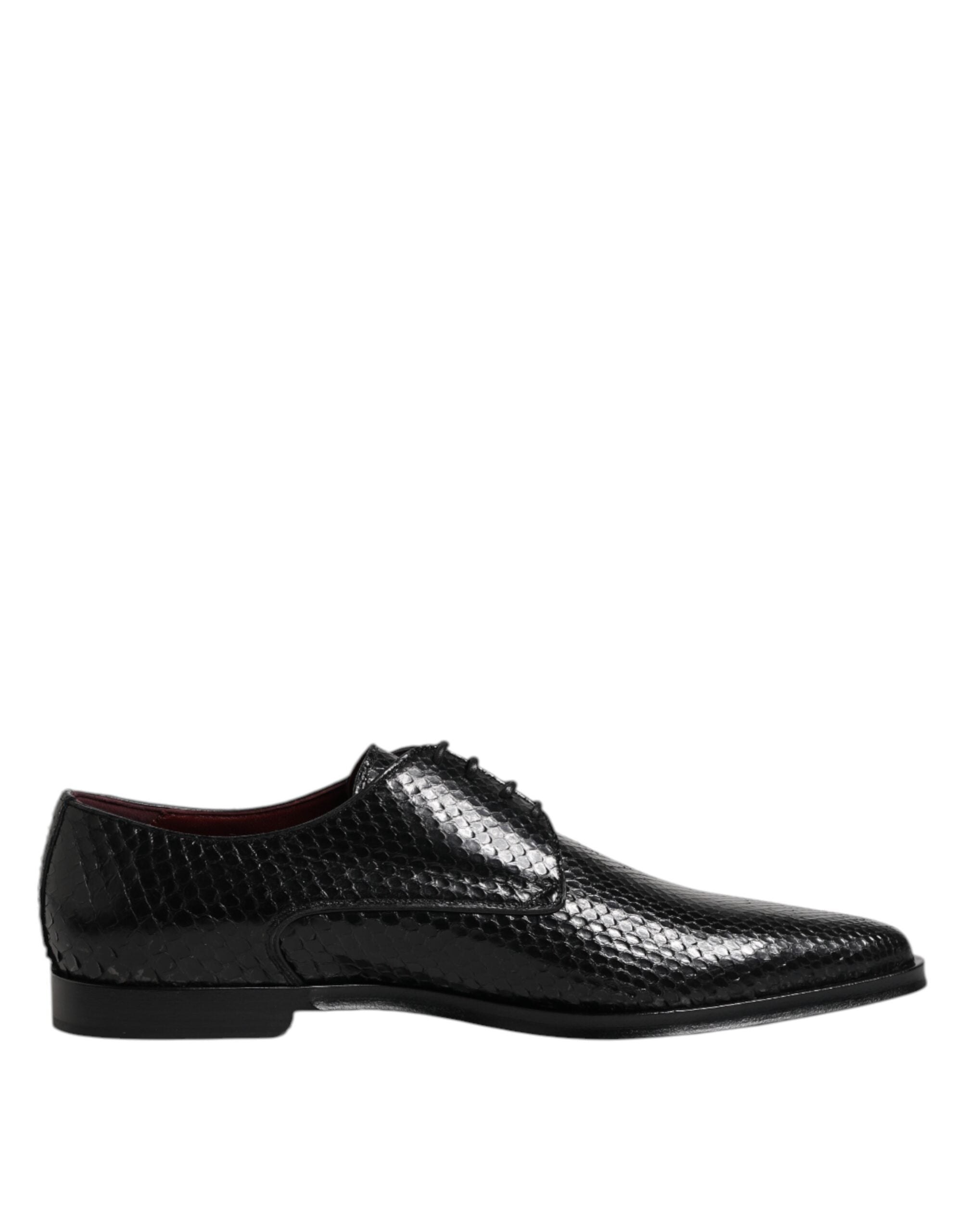 Dolce &amp; Gabbana Sort Læderkjole Med Snøre Herre Derbysko