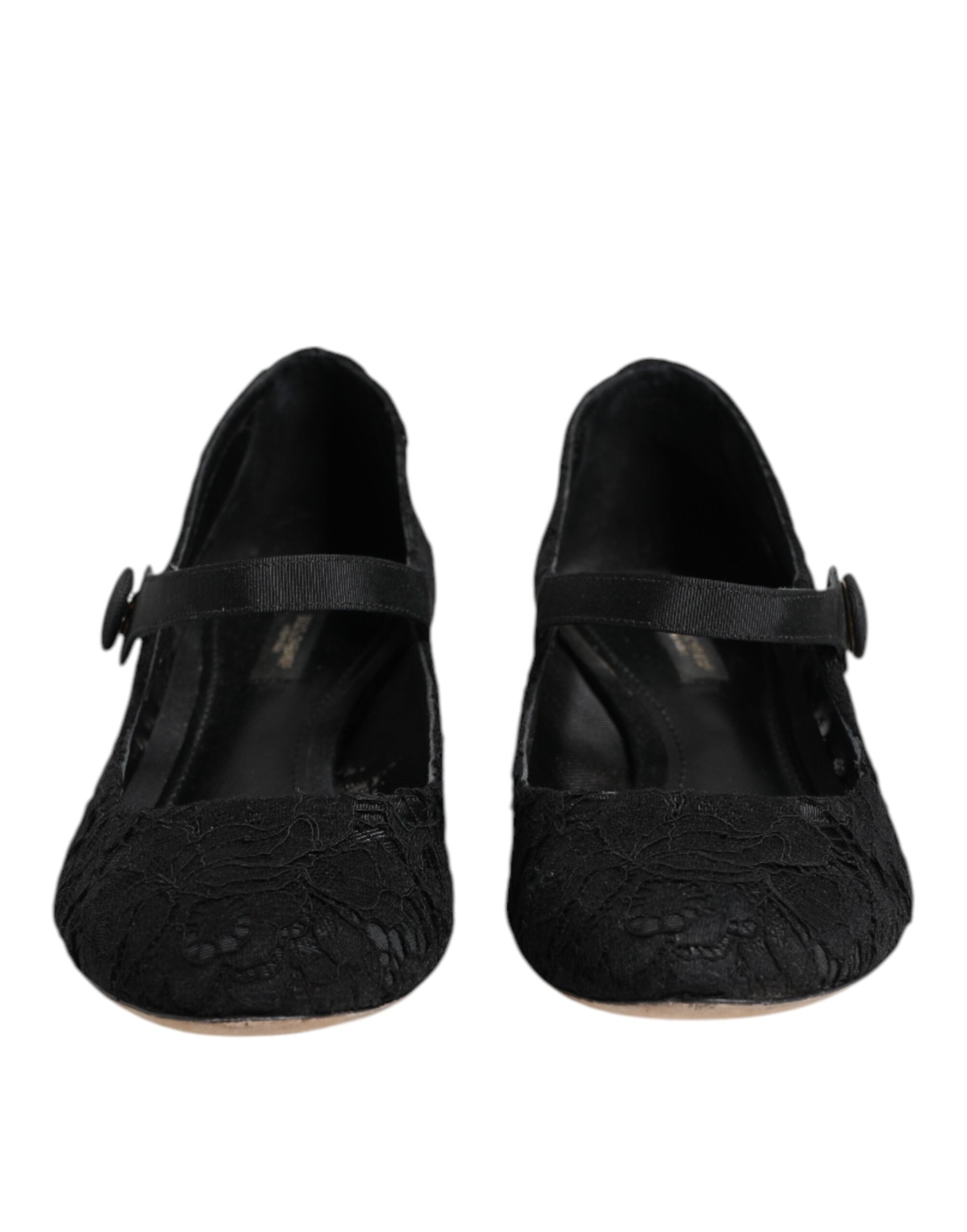 Dolce & Gabbana Black Vally Taormina Floral Lace Pumps Shoes