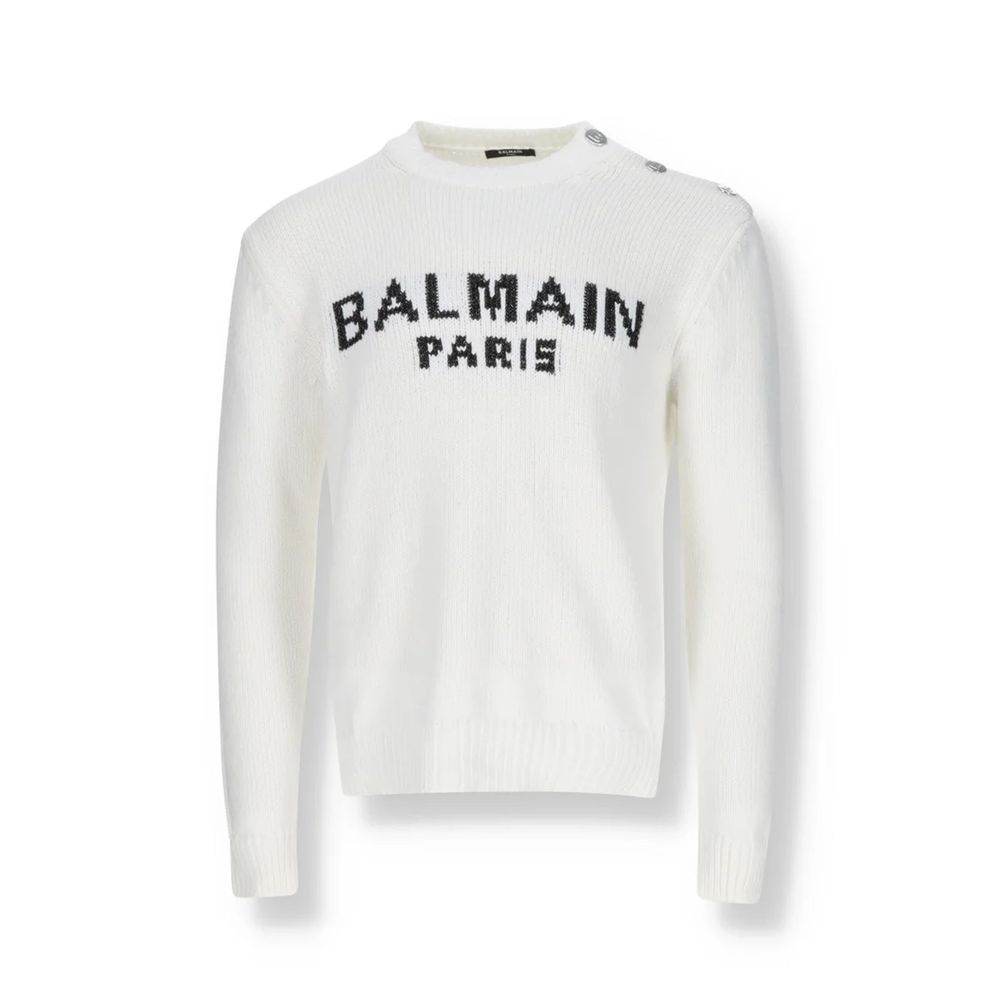 Balmain Cotton Logo Sweater - Hilstor