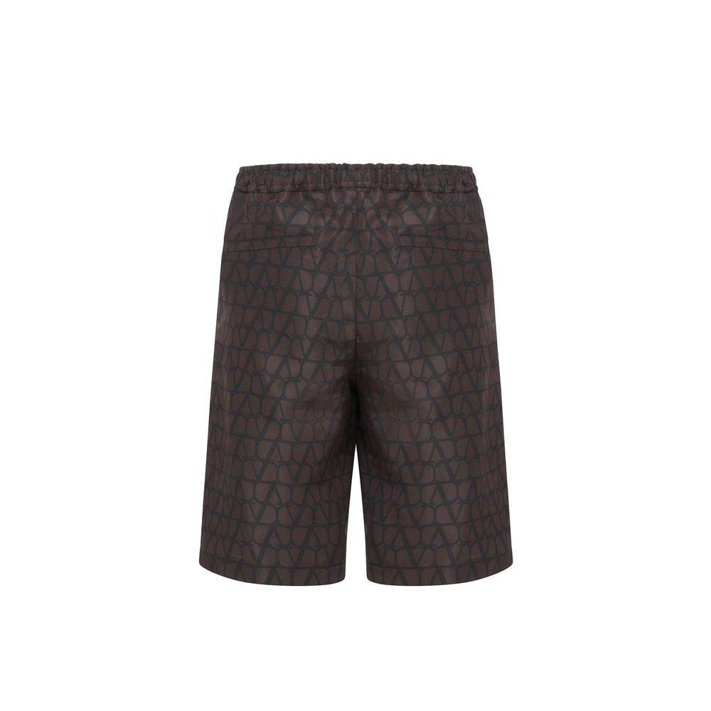 Valentino Logo Silk Shorts - Hilstor