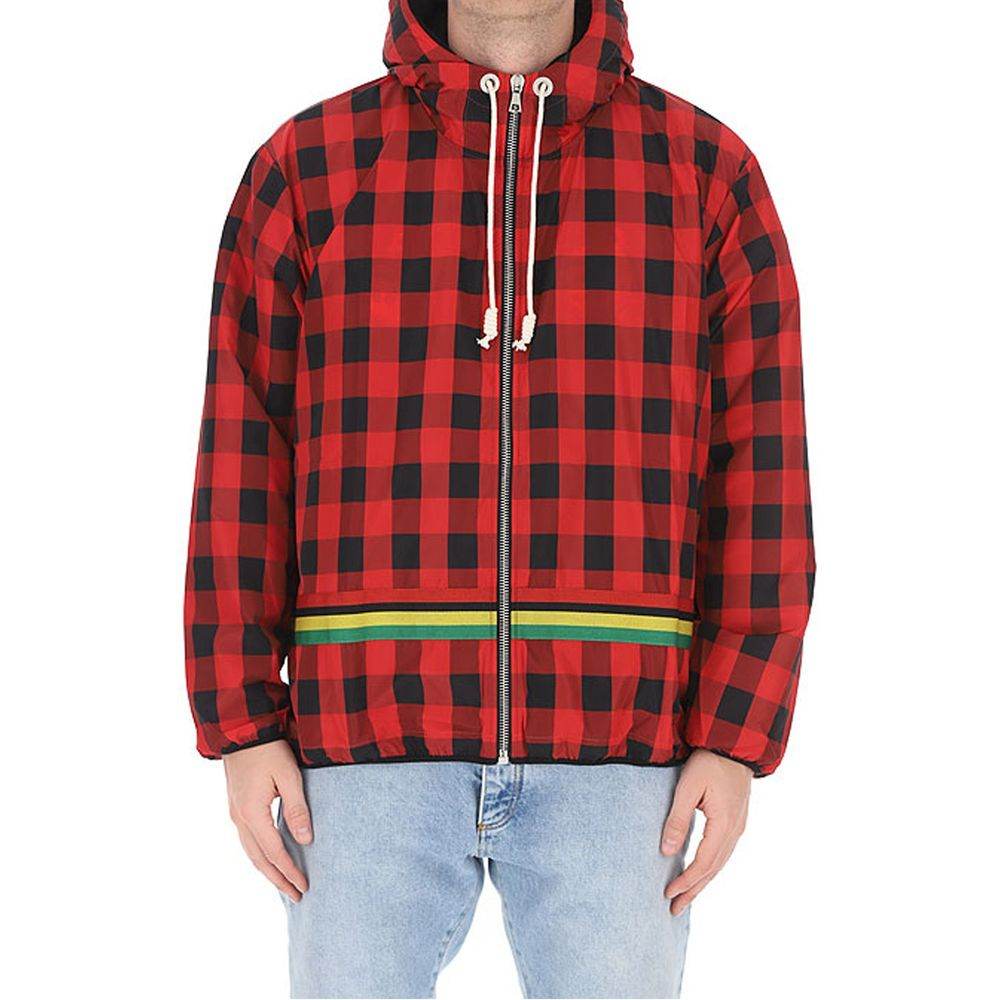 Palm Angels Checked Windbreaker Jacket - Hilstor