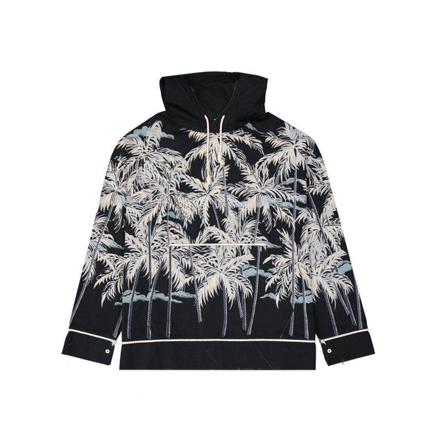 Palm Angels Hooded Printed Shirt - Hilstor