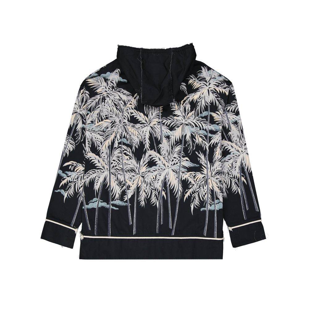 Palm Angels Hooded Printed Shirt - Hilstor