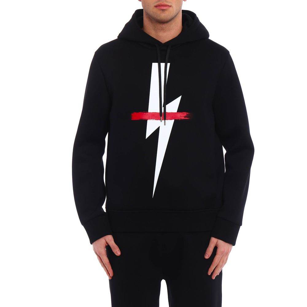Neil Barrett Logo Hooded Sweatshirt - Hilstor