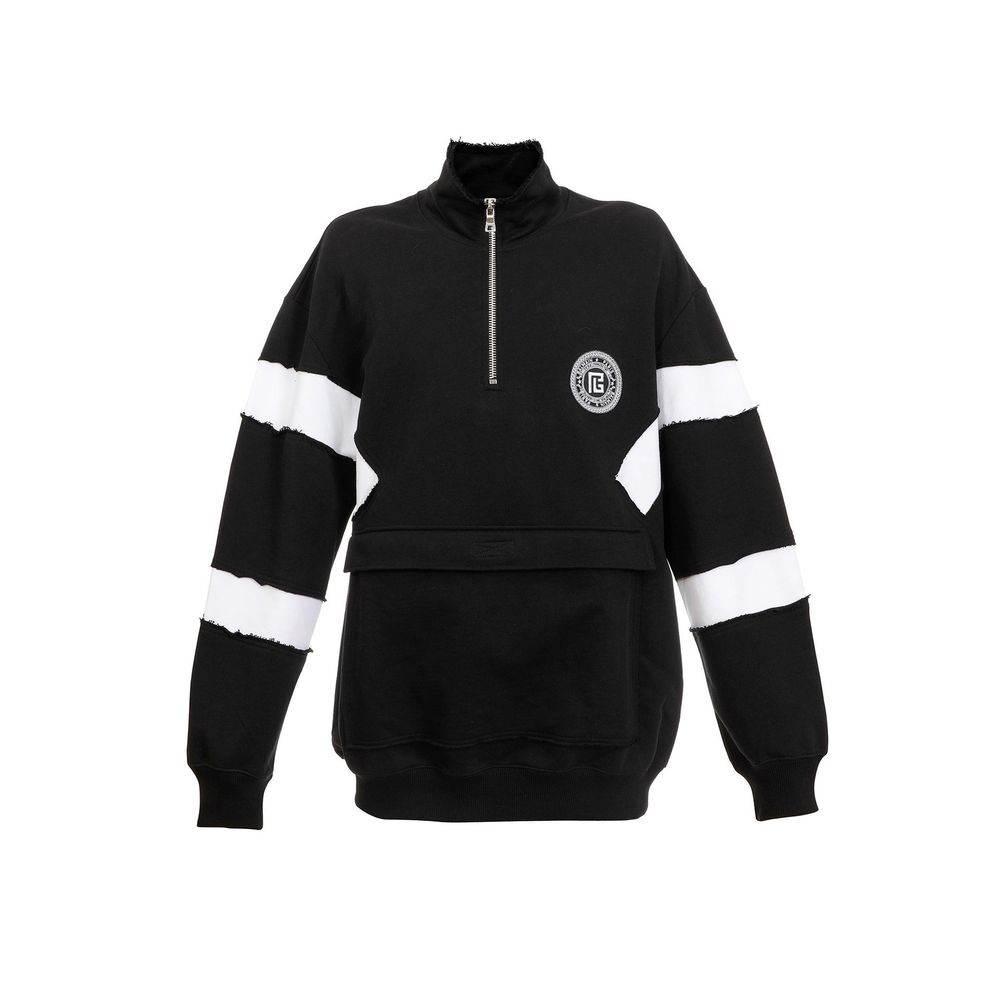 Balmain Circle Logo Cotton Sweatshirt - Hilstor