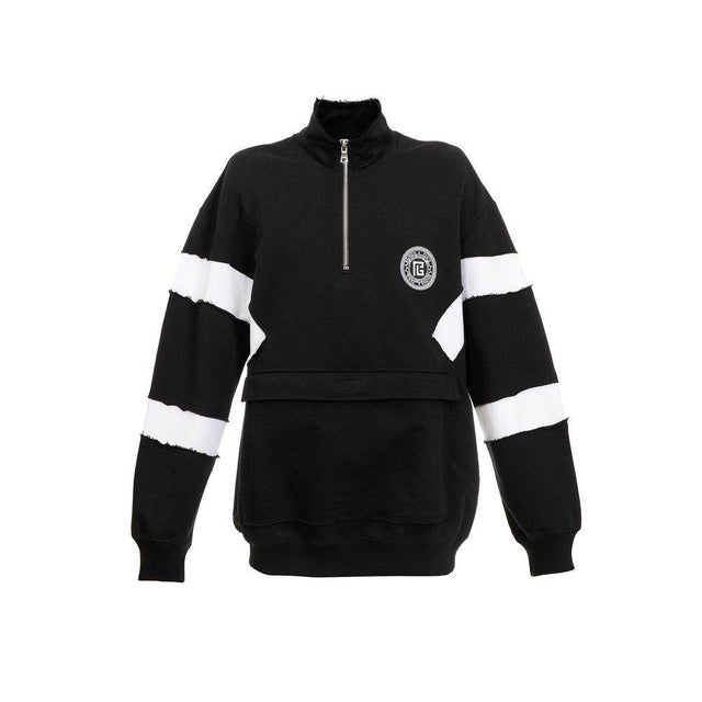 Balmain Circle Logo Cotton Sweatshirt - Hilstor