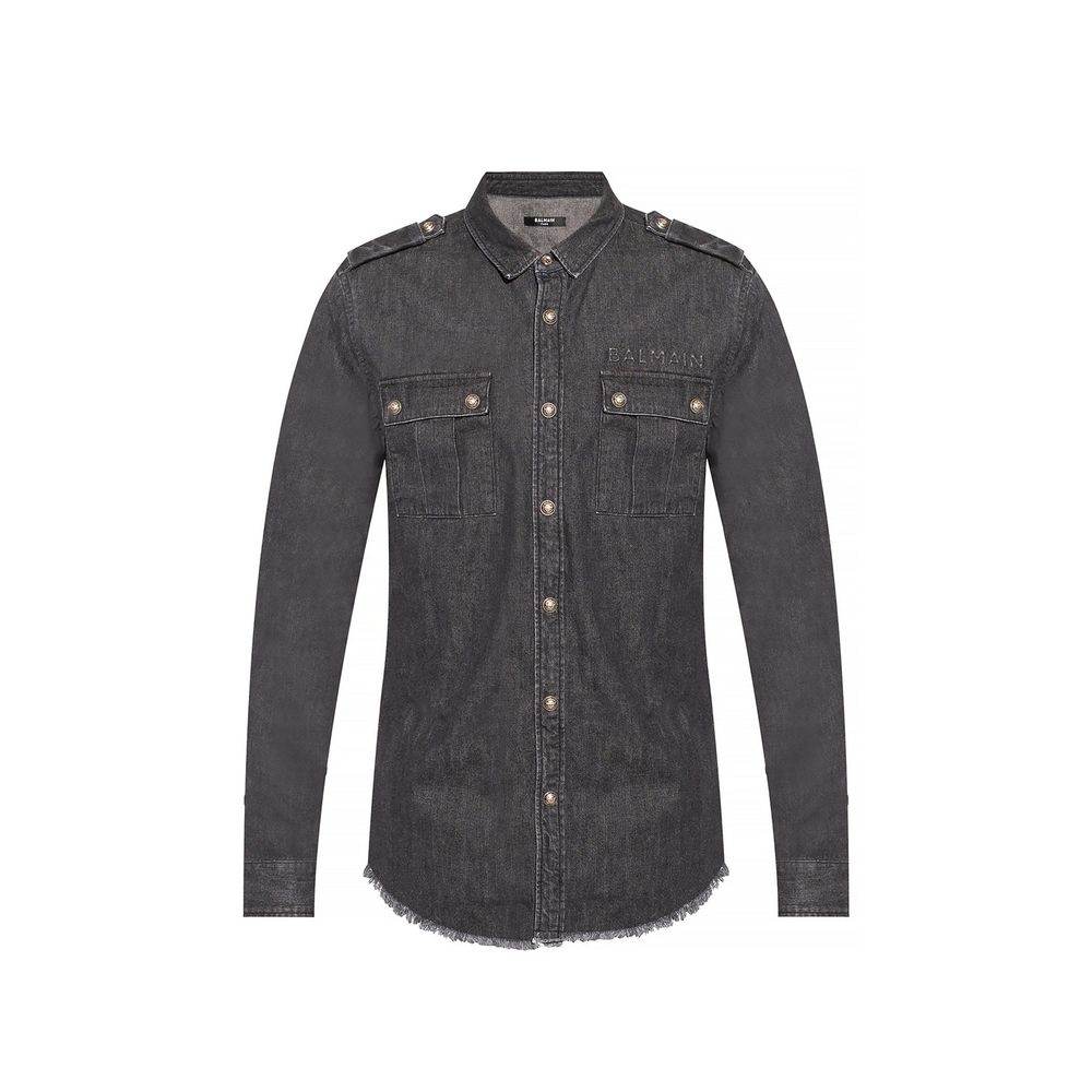 Balmain Cotton Denim Shirt - Hilstor