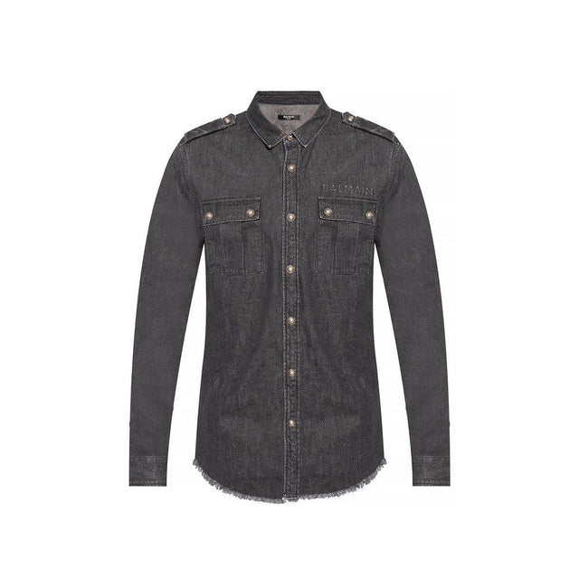 Balmain Cotton Denim Shirt - Hilstor