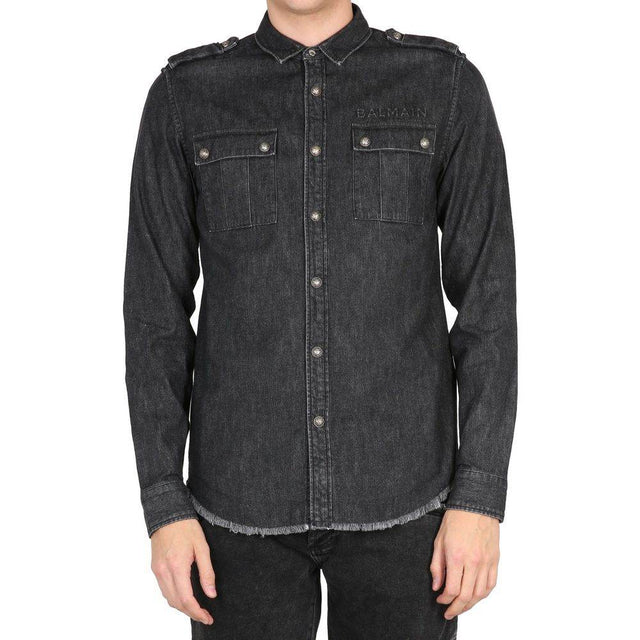 Balmain Cotton Denim Shirt - Hilstor