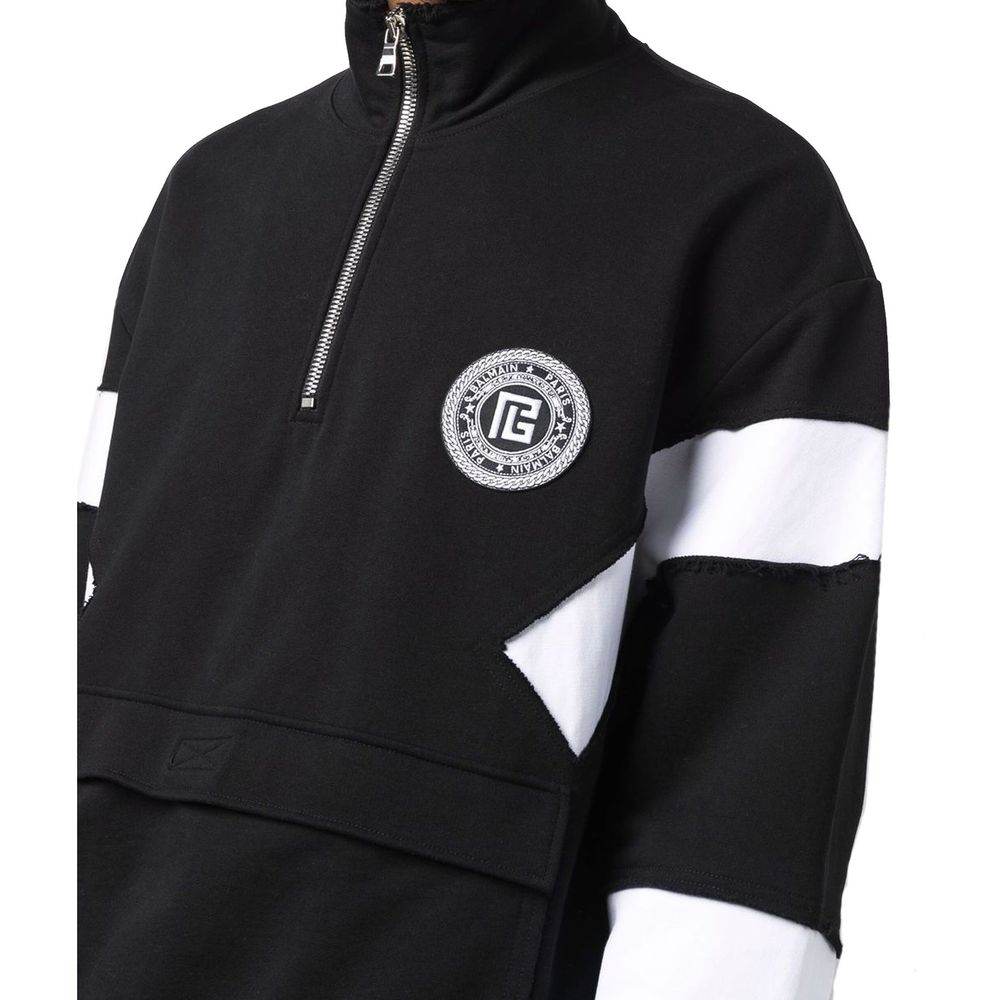 Balmain Circle Logo Cotton Sweatshirt - Hilstor