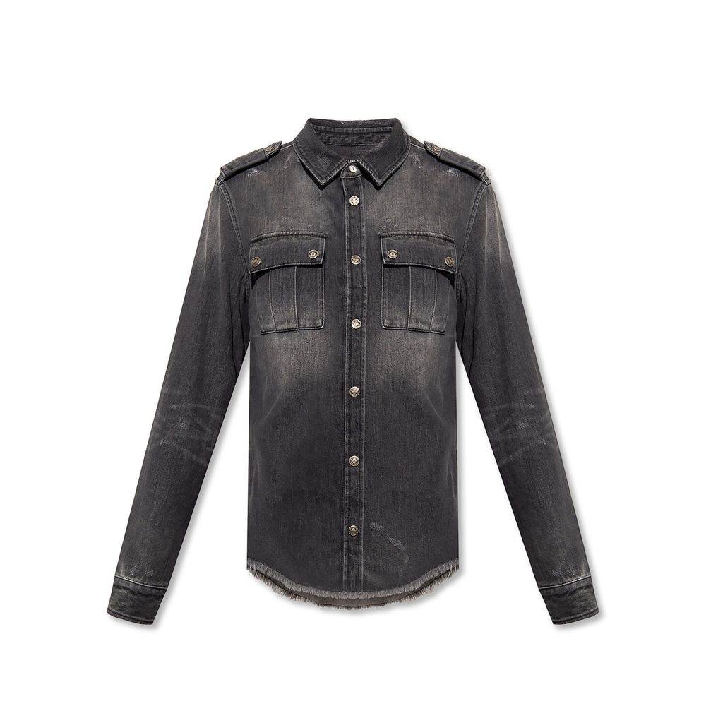Balmain Cotton Denim Shirt - Hilstor