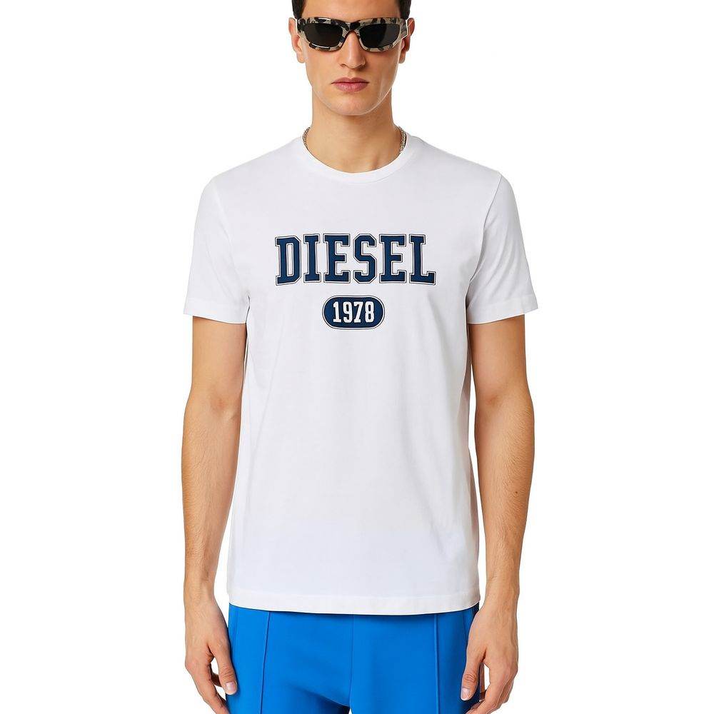 Diesel White Cotton T-Shirt - Hilstor