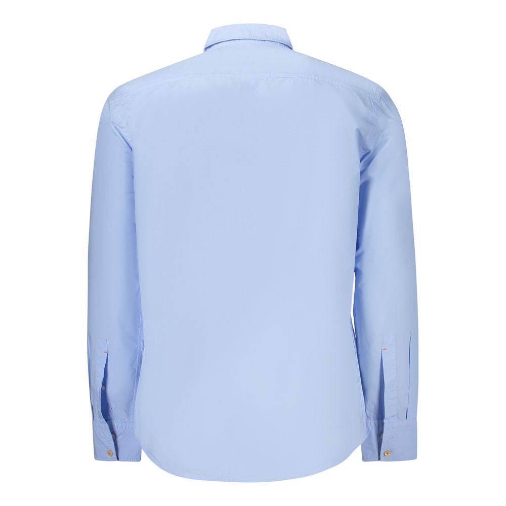 Hugo Boss Blue Cotton Men Shirt - Hilstor