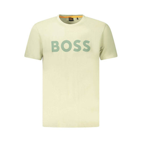 Hugo Boss Green Cotton Men T-Shirt - Hilstor