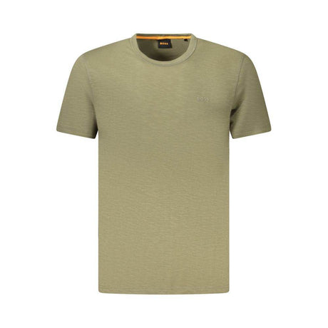 Hugo Boss Green Cotton Men T-Shirt - Hilstor