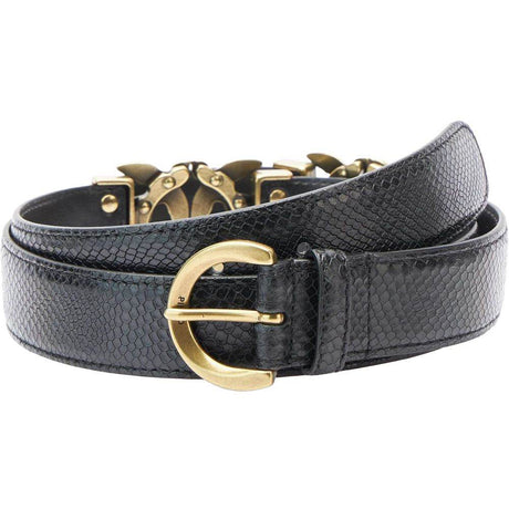 PINKO Black Calfskin Belt - Hilstor