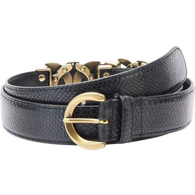 PINKO Black Calfskin Belt - Hilstor