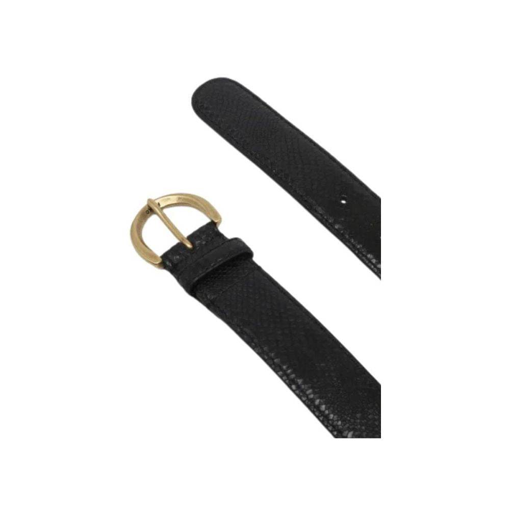 PINKO Black Calfskin Belt - Hilstor