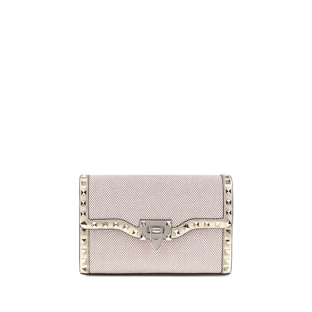 Valentino Garavani Small canvas Rockstud Shoulder Bag - Hilstor
