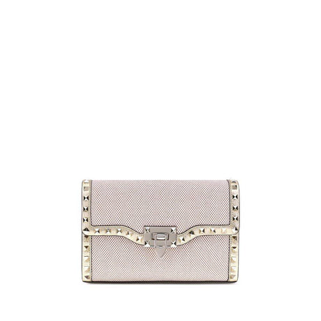 Valentino Garavani Small canvas Rockstud Shoulder Bag - Hilstor