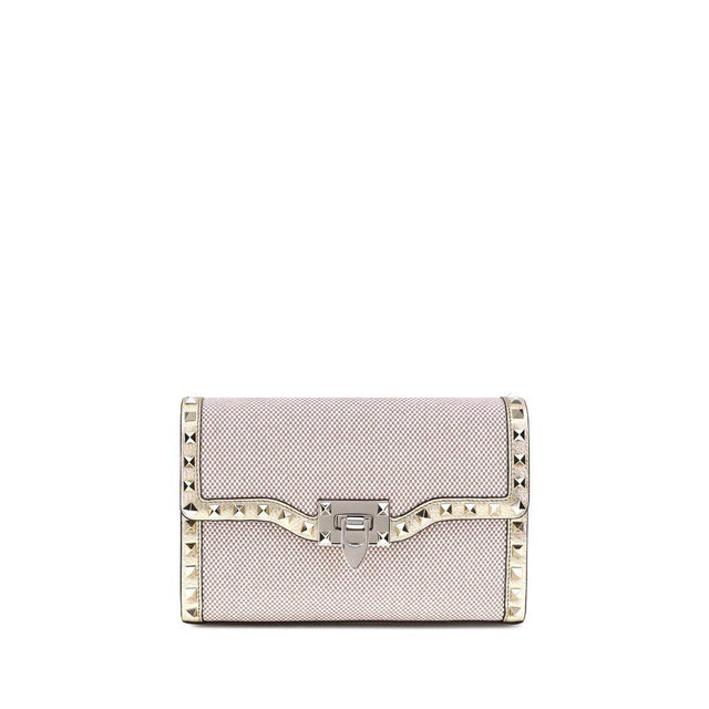 Valentino Garavani Small canvas Rockstud Shoulder Bag - Hilstor