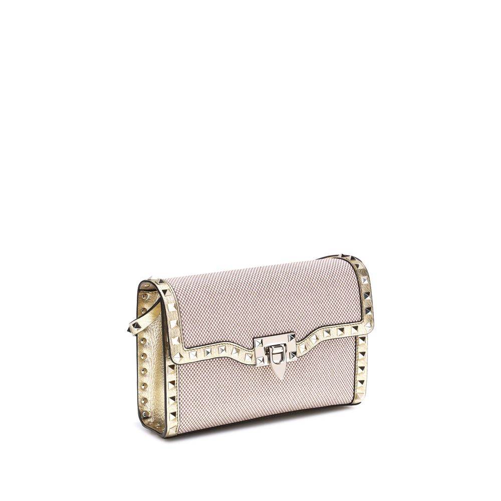 Valentino Garavani Small canvas Rockstud Shoulder Bag - Hilstor