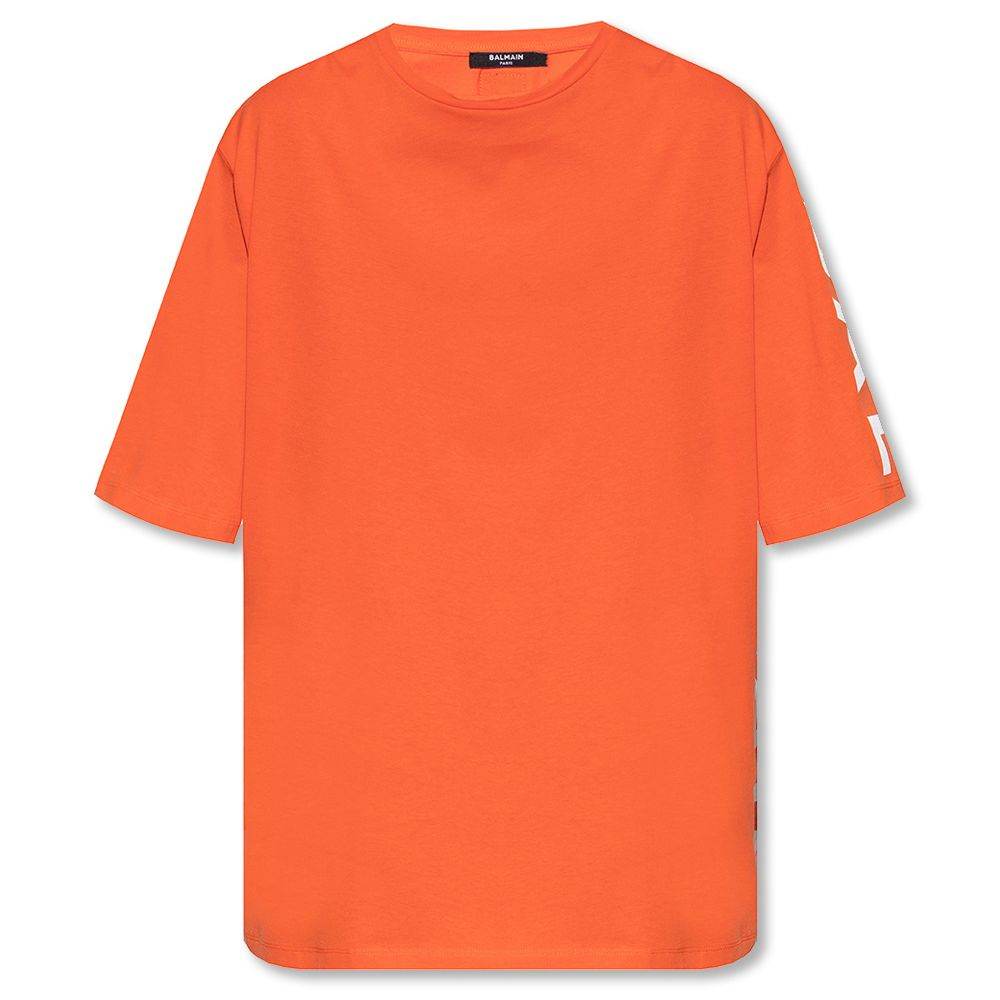 Balmain Orange Cotton T-Shirt - Hilstor
