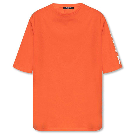 Balmain Orange Cotton T-Shirt - Hilstor