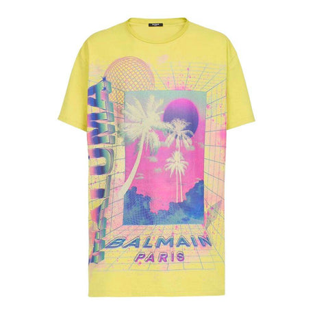 Balmain Yellow Cotton T-Shirt - Hilstor