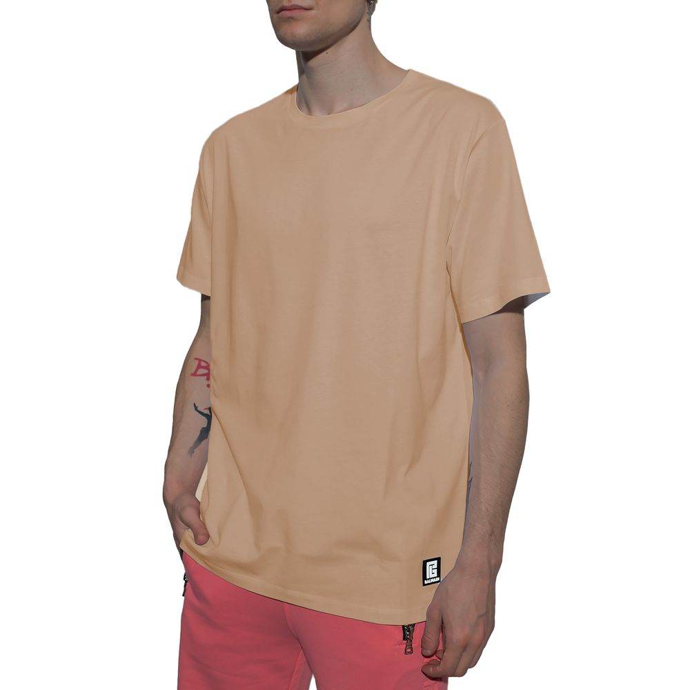 Balmain Brown Cotton T-Shirt - Hilstor