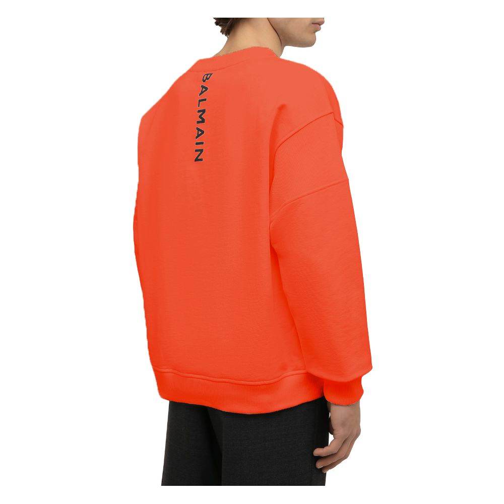 Balmain Orange Cotton Men Sweater - Hilstor